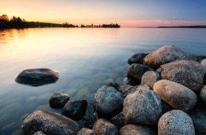Rocks in water